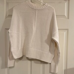 a new day Cream Crewneck Ribbed Hem Sweater